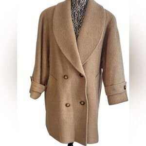Vintage Martoni Double-Breasted Tan Wool / Mohair Coat